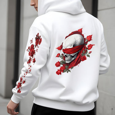 BLUSA DE MOLETOM SKULL FLORAL
