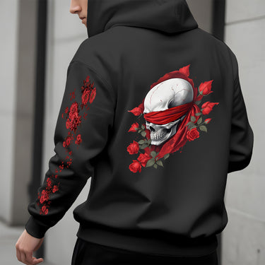 BLUSA DE MOLETOM SKULL FLORAL