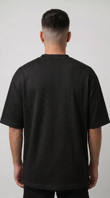 CAMISETA JACQUARD HEAVY TEXTURIZADA OVERSIZED