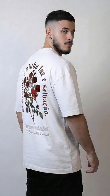 CAMISETA MASCULINA FORTALEZA EM ROSAS