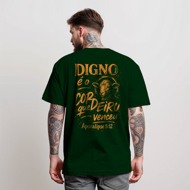 CAMISETA CORDEIRO DIGNO QUE VENCEU