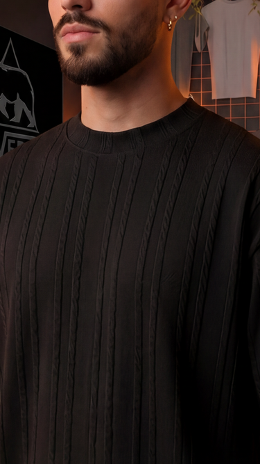 CAMISETA OVERSIZED PRIME KNIT TEXTURIZADA STREETWEAR