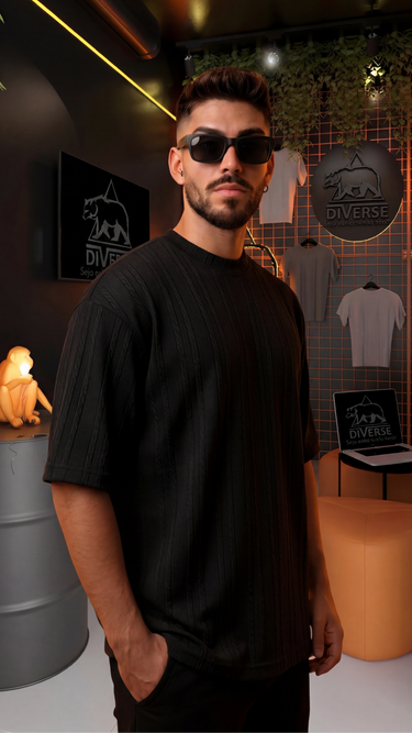 CAMISETA OVERSIZED PRIME KNIT TEXTURIZADA STREETWEAR
