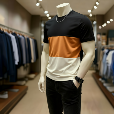 Camiseta Masculina Tricolor 100% Algodão